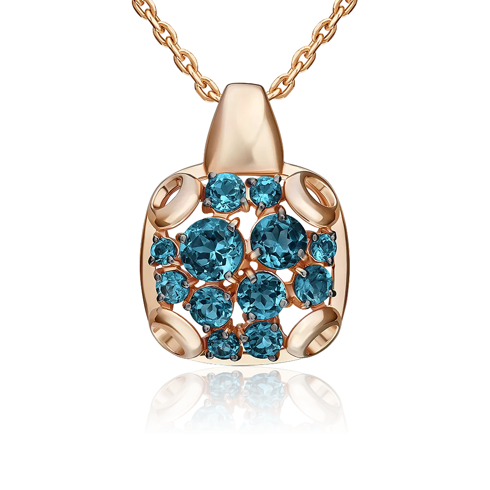 Подвеска из красного золота с топазами 03-3567-01-201-1110