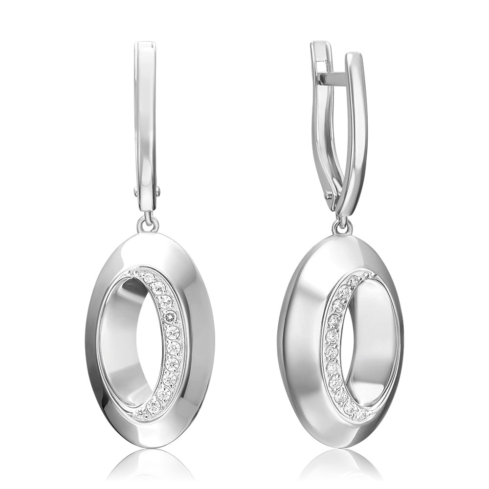Серьги с английским замком из серебра с фианитами 02-5080-00-401-0200