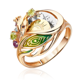 Кольцо «Преображение» из комбинированного золота с миксом камней и эмалью 01-5531-00-221-1140