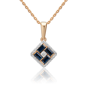 Подвеска из красного золота с сапфирами и бриллиантами 03-0530-00-105-1110-30