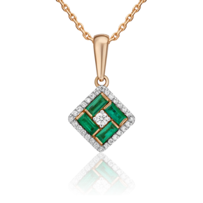 Подвеска из красного золота с изумрудами и бриллиантами 03-0530-00-106-1110-30