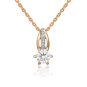 Подвеска из красного золота с бриллиантами