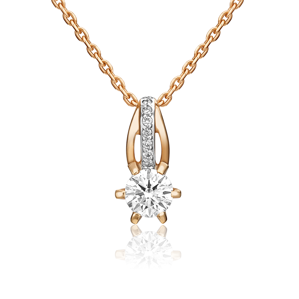 Подвеска из красного золота с бриллиантами 03-0531-00-101-1110-30