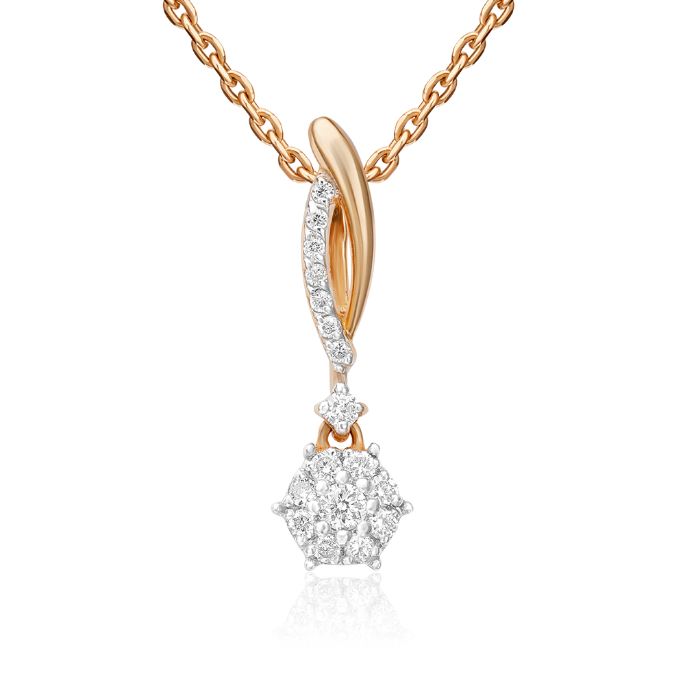 Подвеска из красного золота с бриллиантами 03-0533-00-101-1110-30