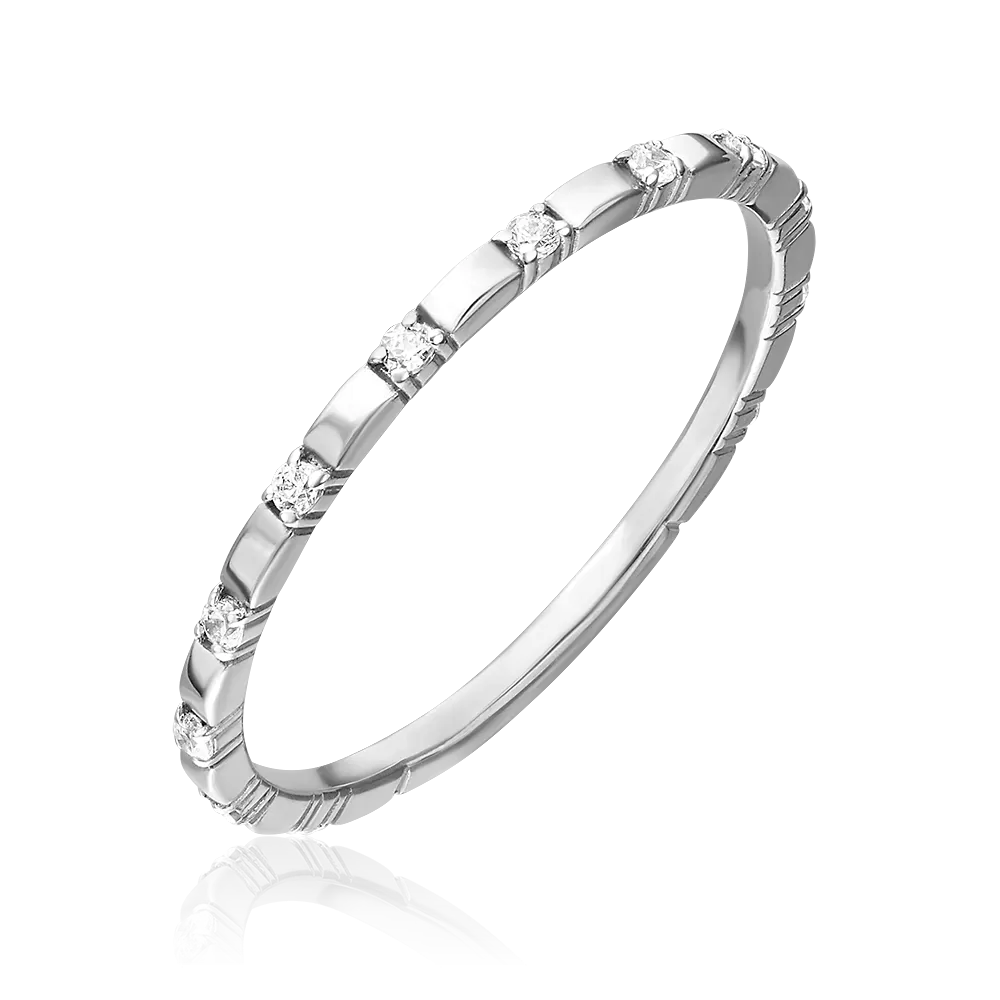 Кольцо из белого золота с фианитами 01-5293-00-401-1120-48