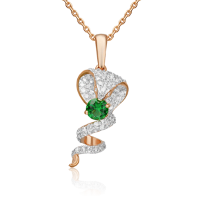 Подвеска «Кобра» из красного золота с фианитами 03-2118-00-404-1110-24