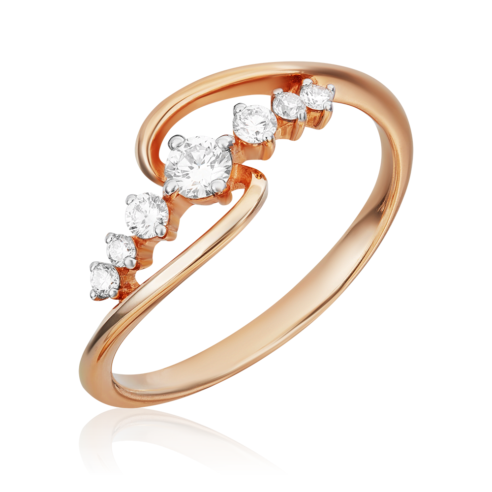 Кольцо из красного золота с бриллиантами 01-5521-00-101-1110-30