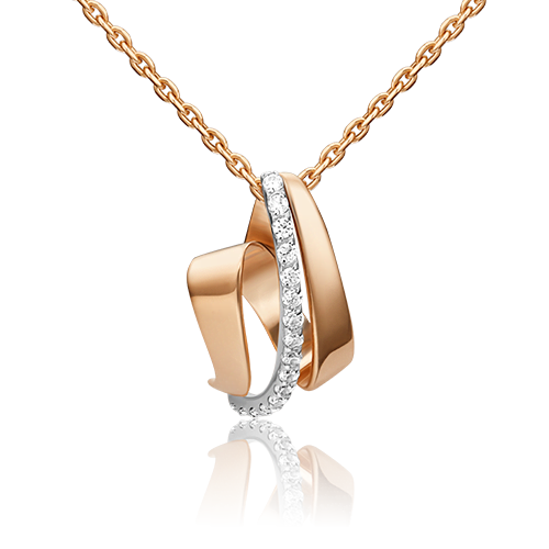 Подвеска из комбинированного золота с фианитами 03-3130-00-401-1111-24