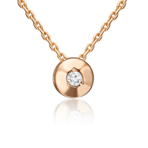 Подвеска-бегунок из красного золота с фианитом 03-1354-00-401-1110-03