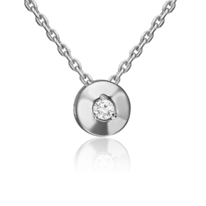 Подвеска-бегунок из белого золота с фианитом 03-1355-00-401-1120-03