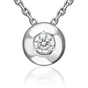 Подвеска-бегунок из белого золота с фианитом 03-1357-00-401-1120-03