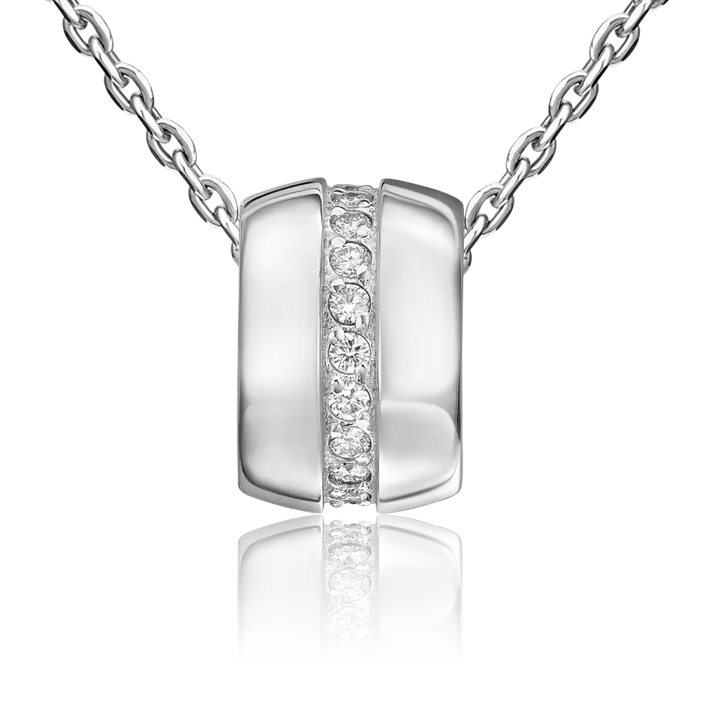 Подвеска-бегунок из белого золота с бриллиантами 03-0295-00-101-1120-30