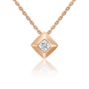 Подвеска-бегунок из красного золота с фианитом 03-1346-00-501-1110-38