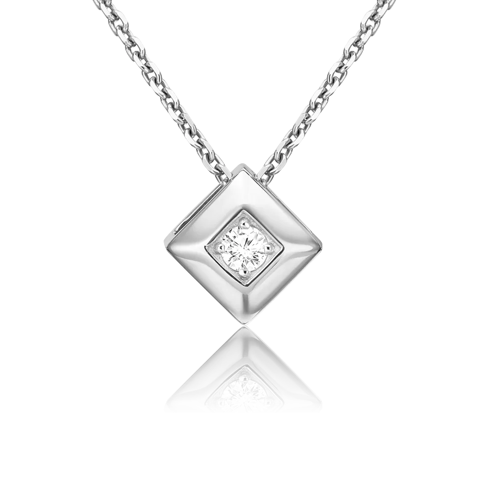 Подвеска-бегунок из белого золота с бриллиантом 03-0307-00-101-1120-30