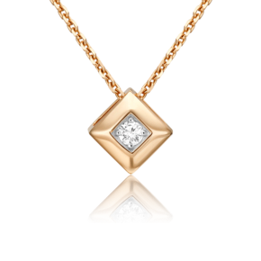 Подвеска-бегунок из красного золота с фианитом 03-0306-00-501-1110-38