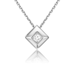 Подвеска-бегунок из белого золота с фианитом 03-0307-00-501-1120-38