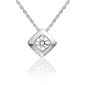 Подвеска-бегунок из белого золота с фианитом 03-0309-00-501-1120-38