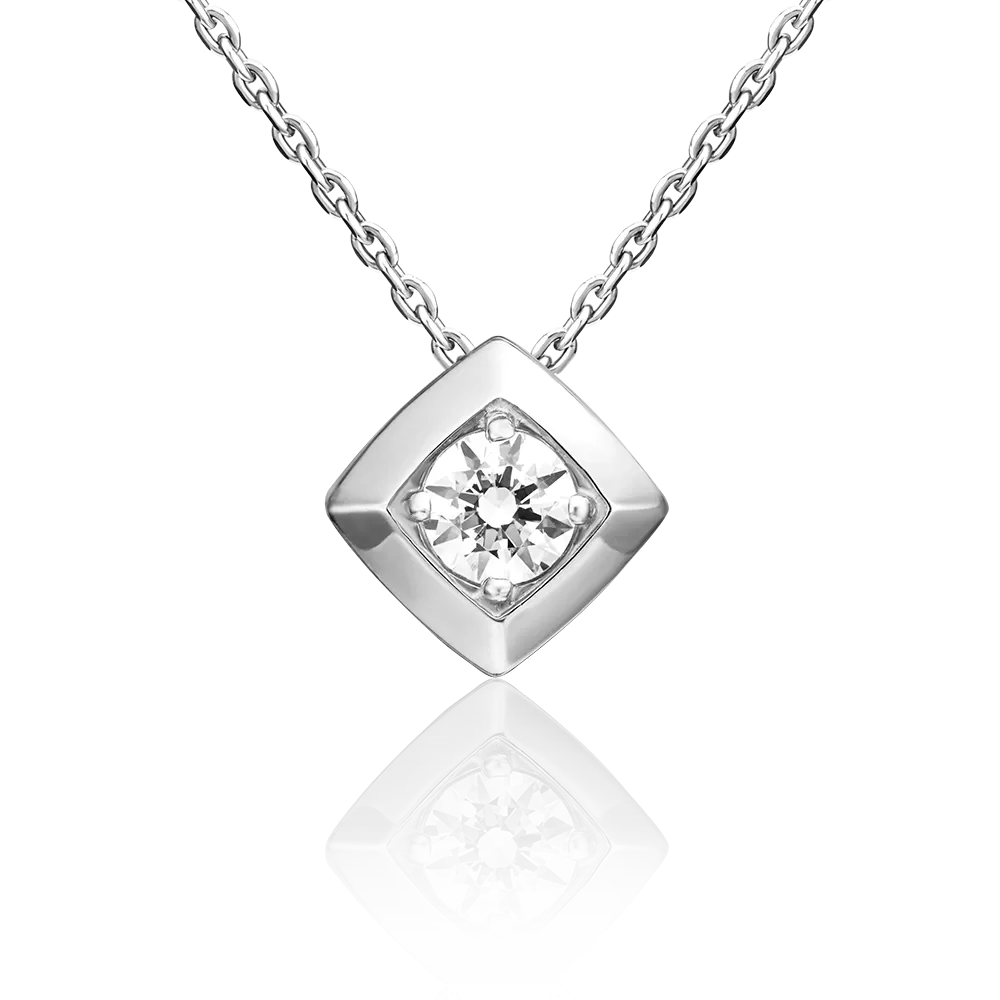 Подвеска-бегунок из белого золота с фианитом 03-0309-00-501-1120-38