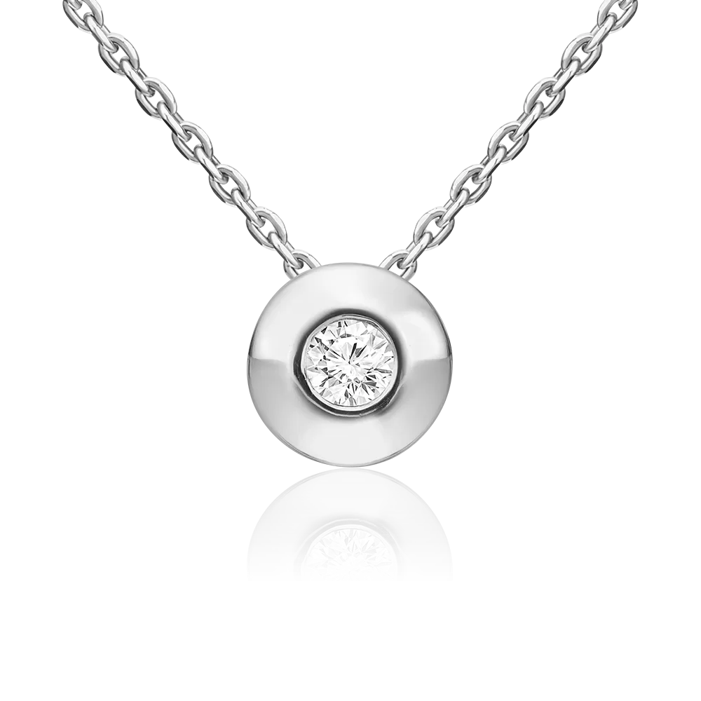 Подвеска-бегунок из белого золота с фианитом 03-0313-00-501-1120-38