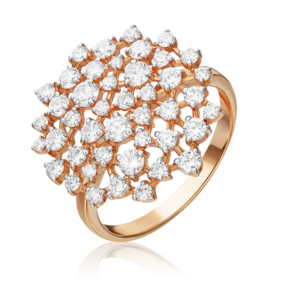 Кольцо из красного золота с бриллиантами