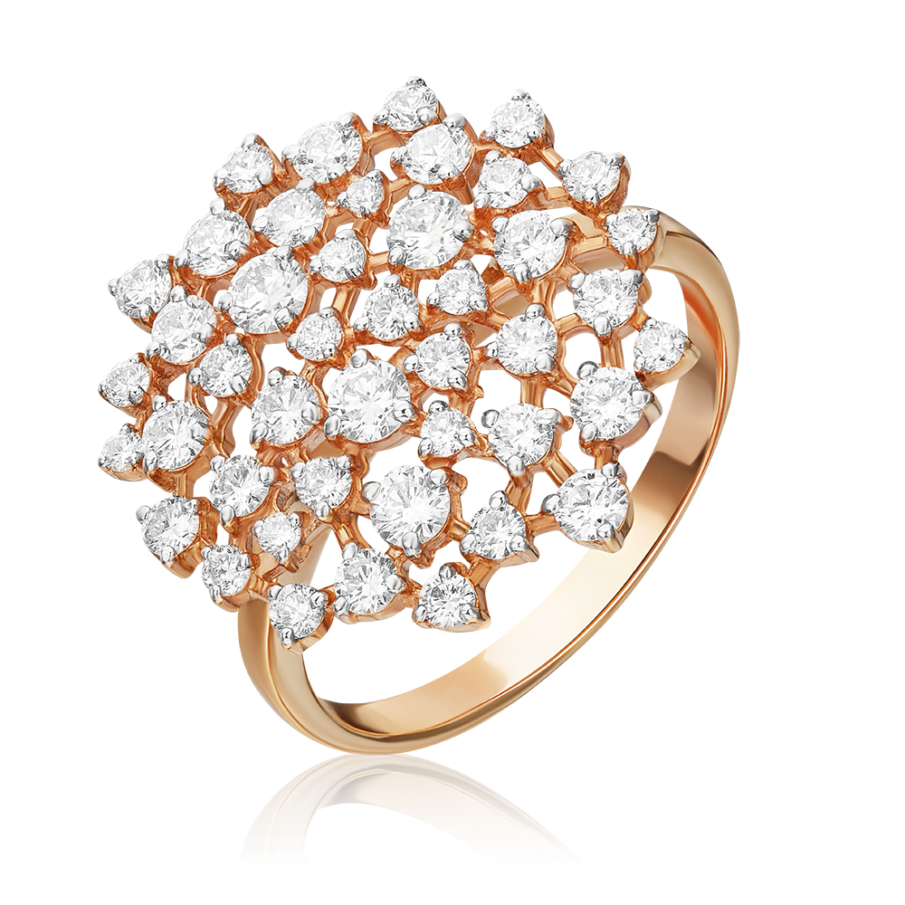 Кольцо из красного золота с бриллиантами 01-1161-00-101-1110-30