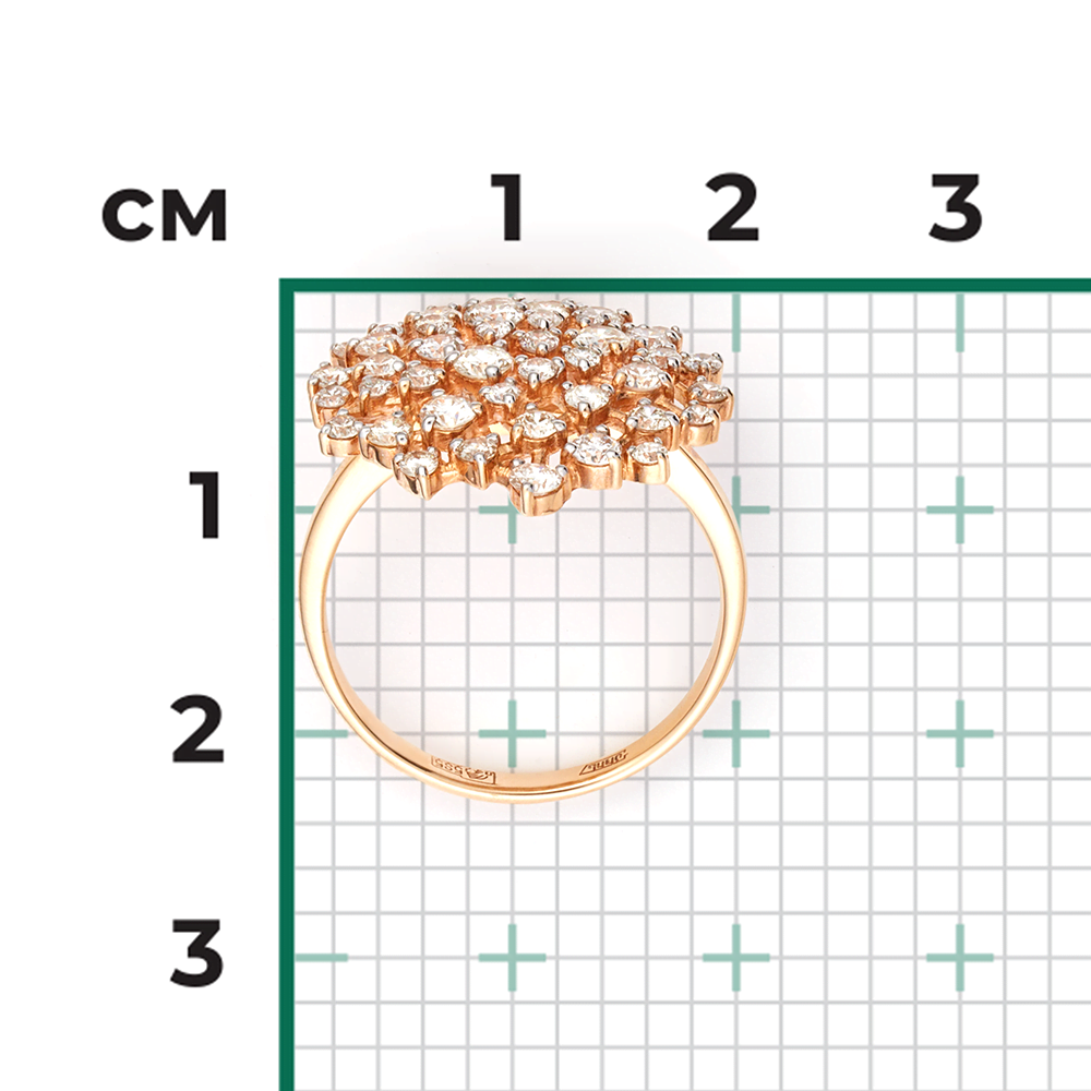 Кольцо из красного золота с бриллиантами 01-1161-00-101-1110-30