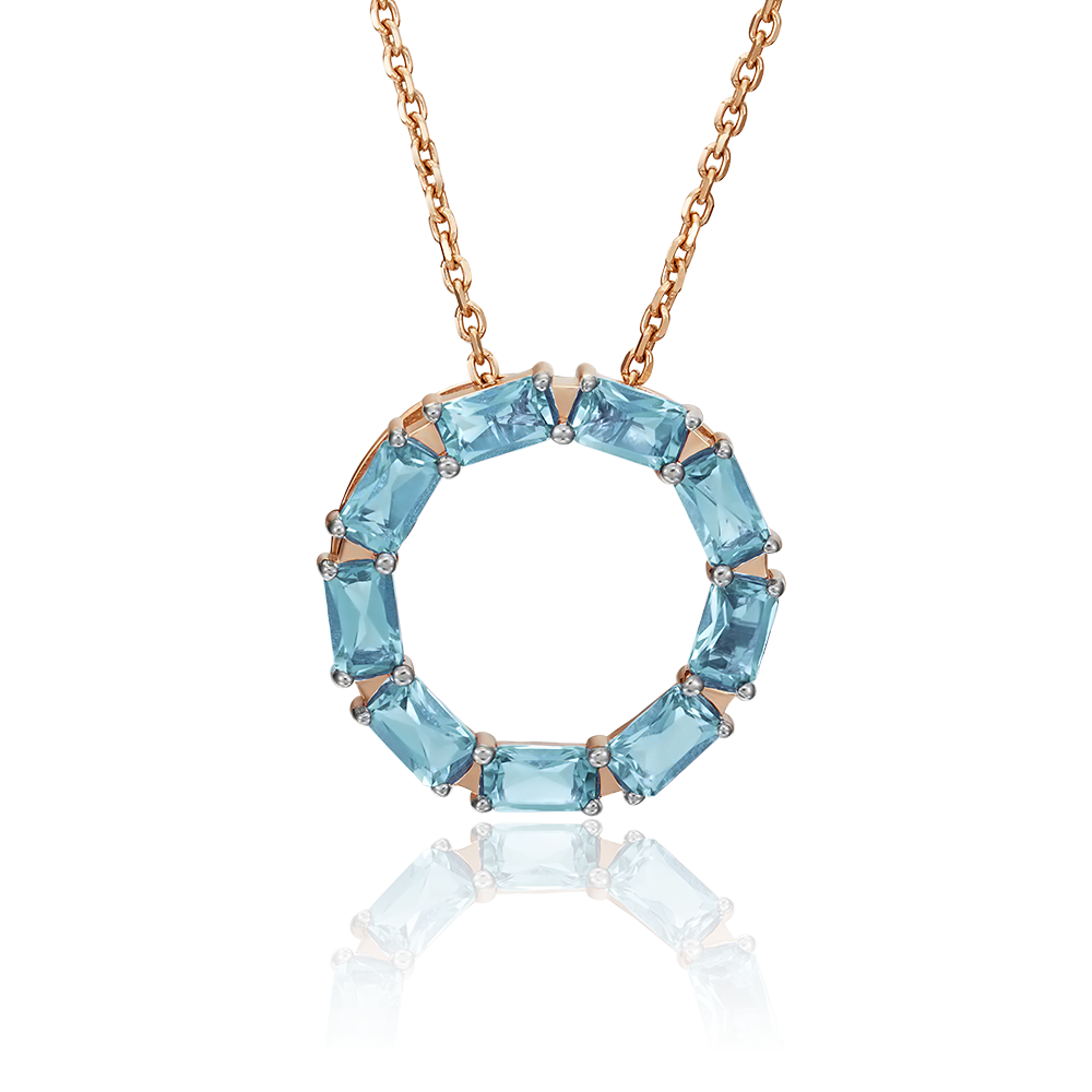 Подвеска из красного золота с топазами 03-3065-00-201-1110