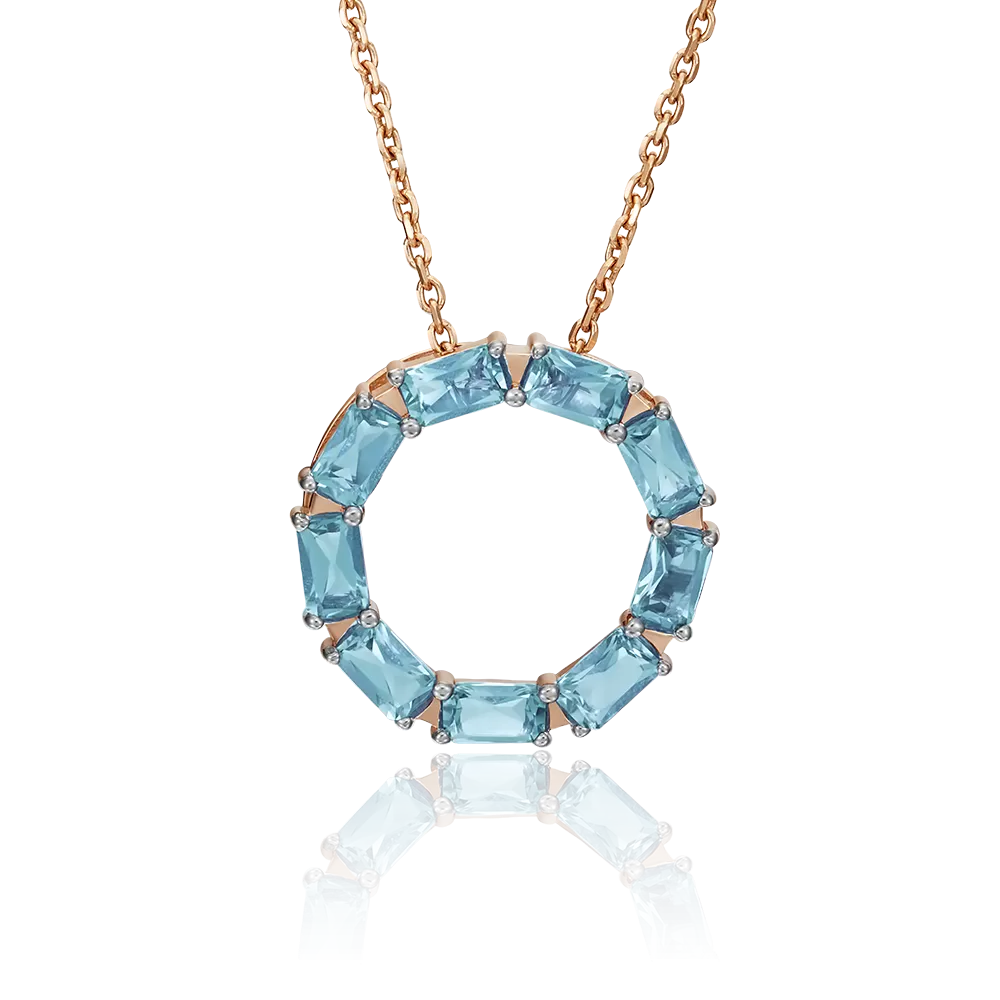 Подвеска из красного золота с топазами 03-3065-00-201-1110