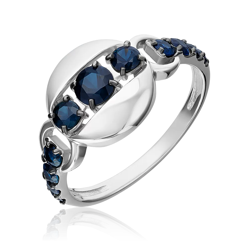 Кольцо из белого золота с сапфирами 01-5832-00-102-1120
