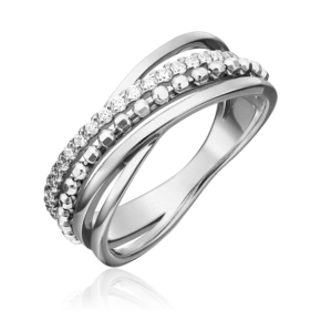 Кольцо из белого золота с фианитами 01-5327-00-401-1120-03