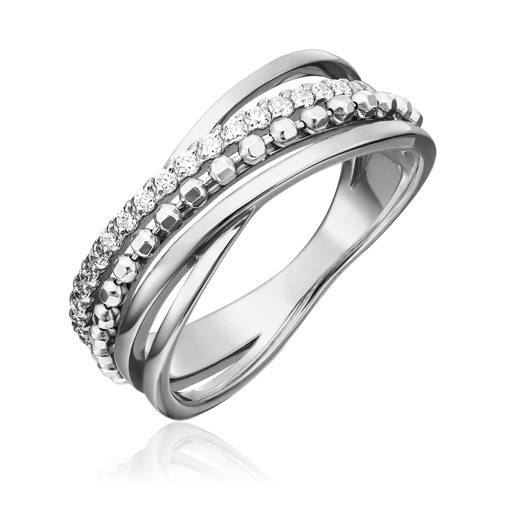 Кольцо из белого золота с фианитами 01-5327-00-401-1120-03