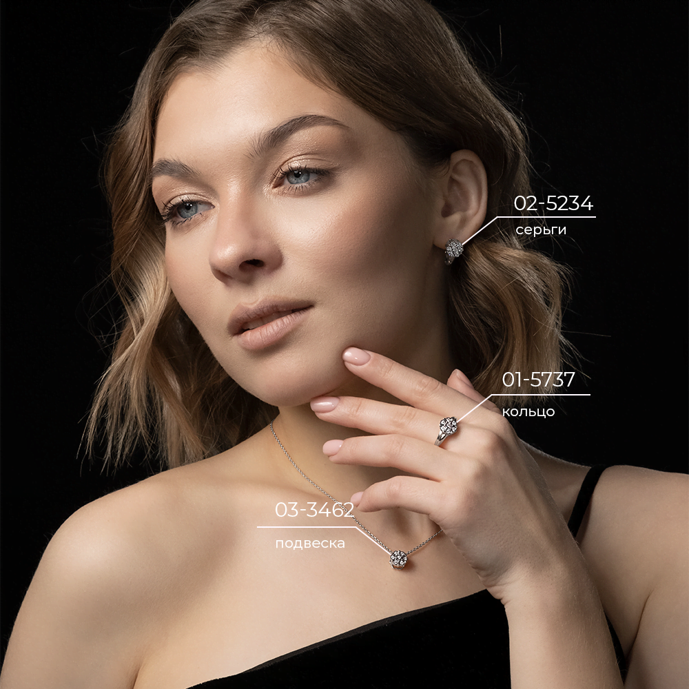 Серьги с английским замком из белого золота с бриллиантами 02-5234-00-101-1120