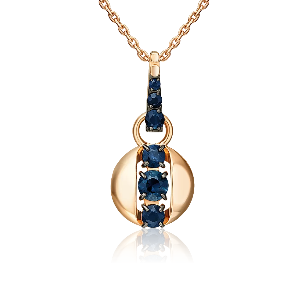 Подвеска из красного золота с сапфирами 03-3570-00-102-1110