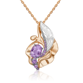 Подвеска «Стихия Воздуха» из комбинированного золота с аметистами 03-3438-00-203-1111