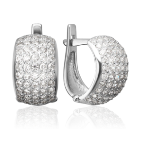 Серьги с английским замком из серебра с фианитами 02-0725-00-401-0200