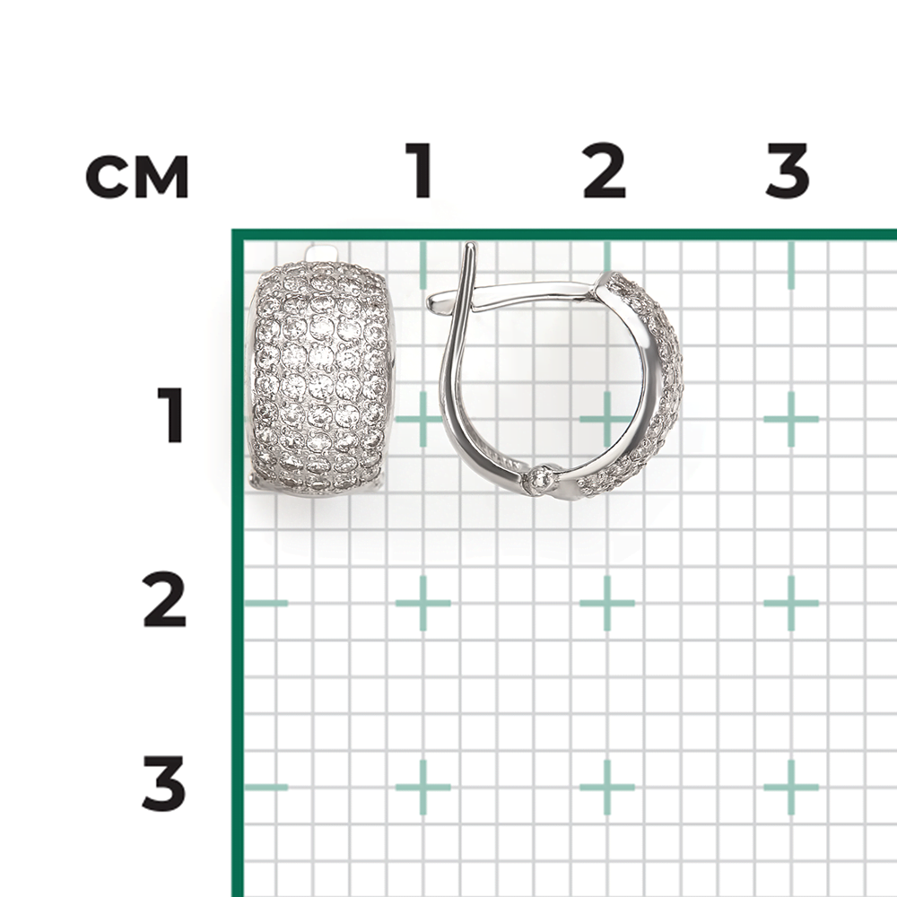 Серьги с английским замком из серебра с фианитами 02-0725-00-401-0200