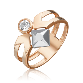 Кольцо из комбинированного золота с натуральным топазом white 01-5618-00-201-1111