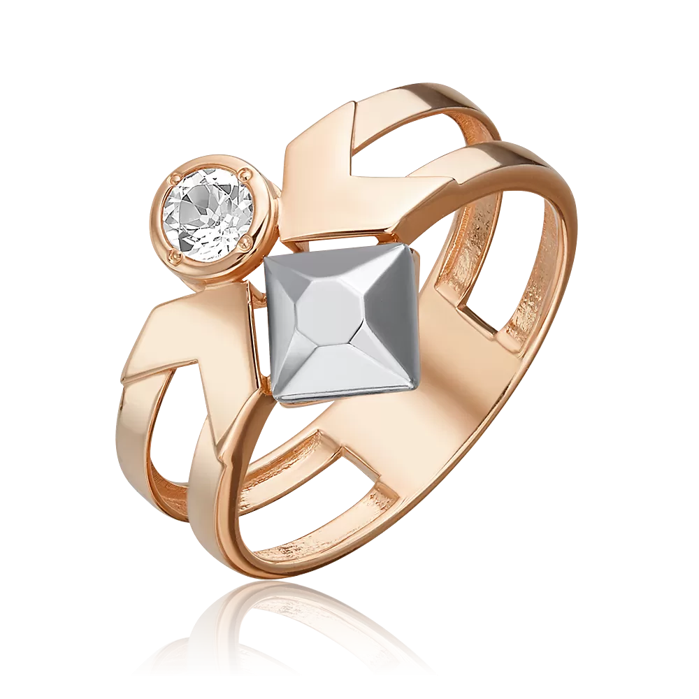 Кольцо из комбинированного золота с натуральным топазом white 01-5618-00-201-1111