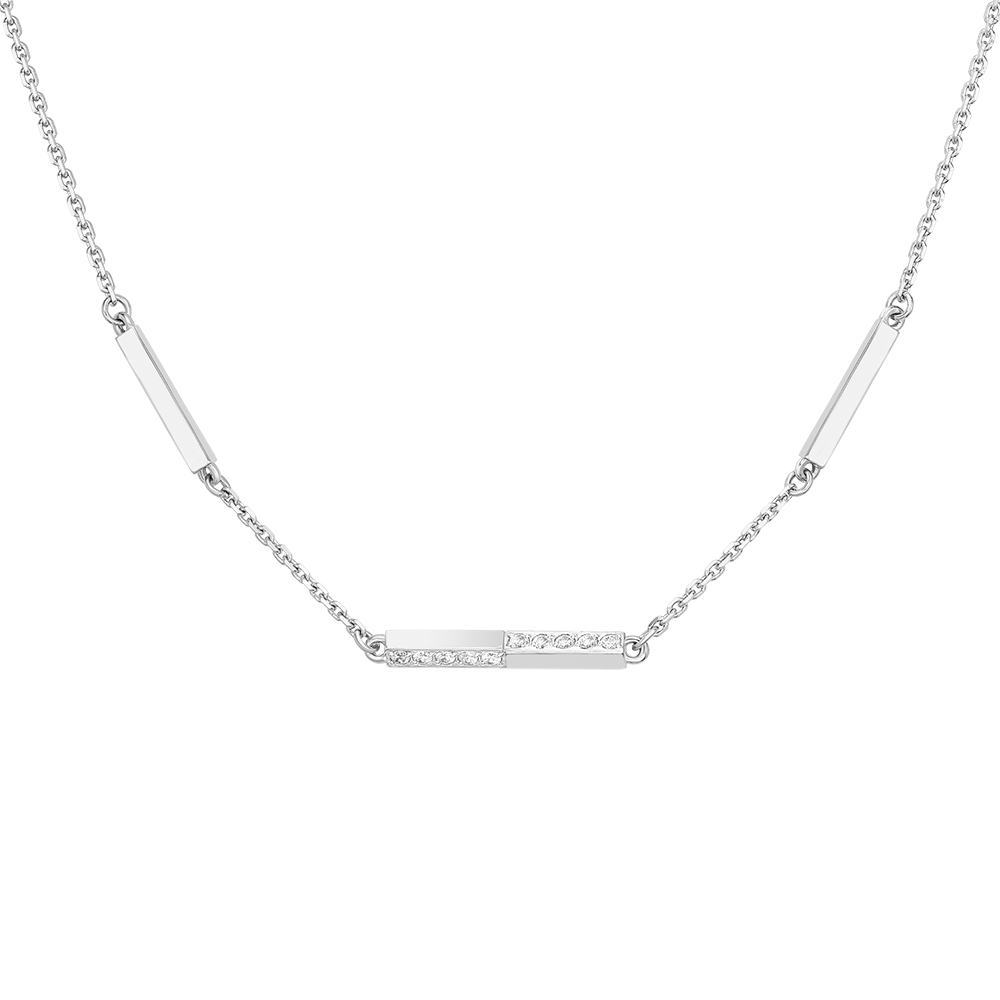 Колье из белого золота с фианитами 07-0259-00-401-1120