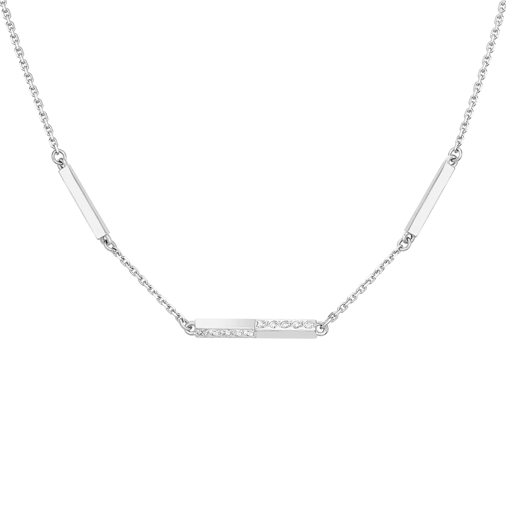 Колье из белого золота с фианитами 07-0259-00-401-1120