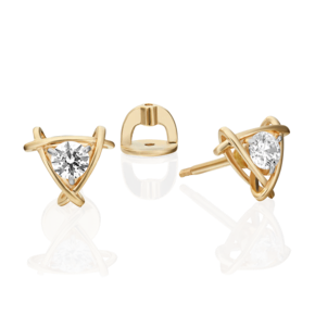 Серьги-пусеты из лимонного золота с фианитом 02-4474-00-401-1130