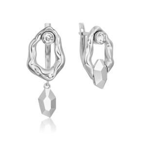 Серьги с английским замком из белого золота с натуральным топазом white 02-5045-00-201-1120