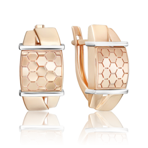 Серьги с английским замком из комбинированного золота 02-5269-00-000-1111