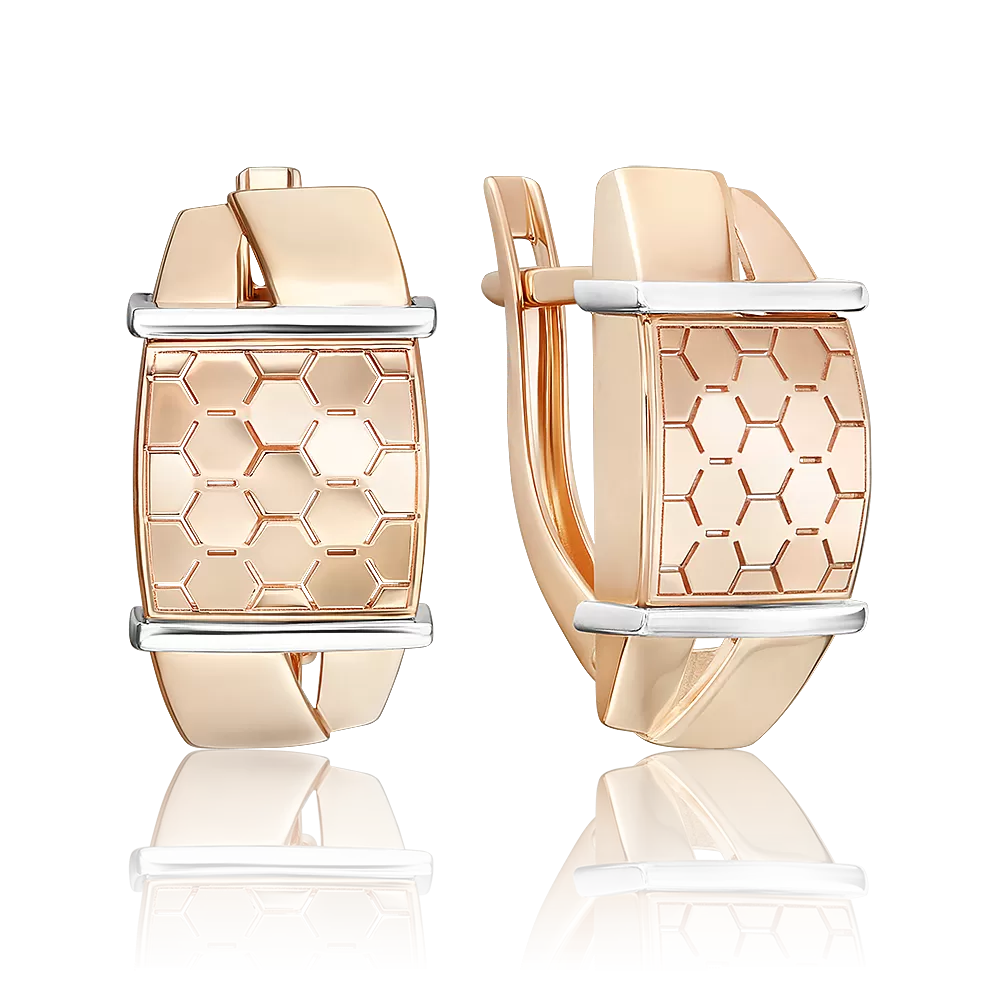 Серьги с английским замком из комбинированного золота 02-5269-00-000-1111