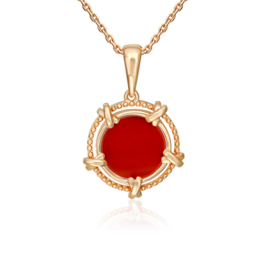Подвеска из красного золота с сердоликом 03-3603-00-748-1110