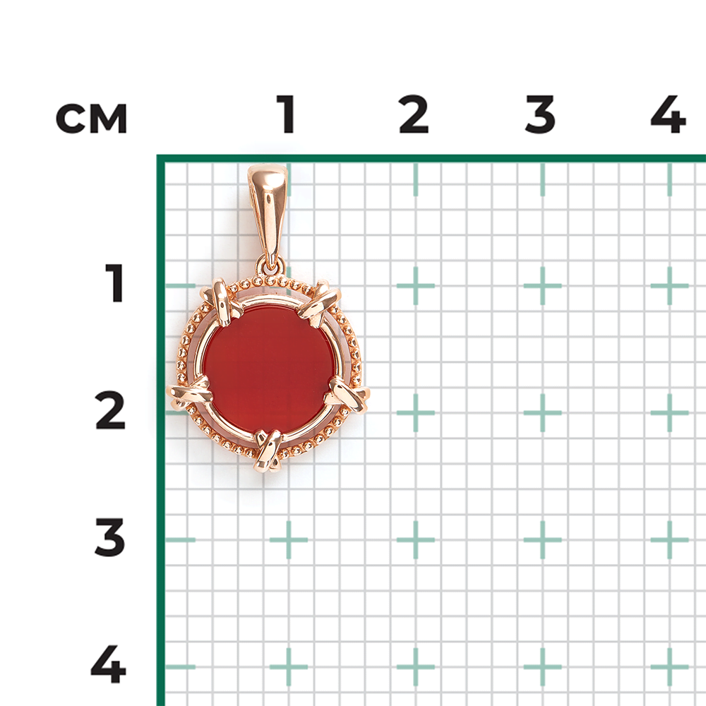 Подвеска из красного золота с сердоликом 03-3603-00-748-1110