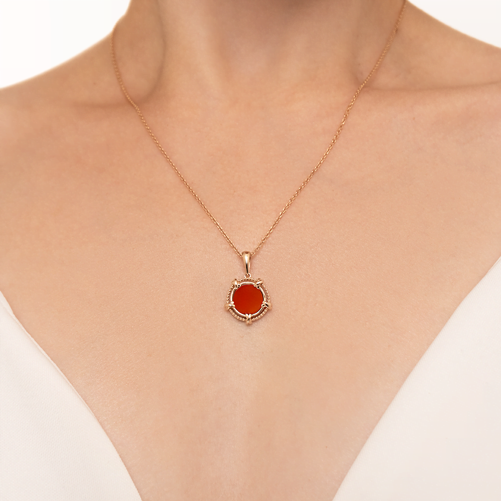 Подвеска из красного золота с сердоликом 03-3603-00-748-1110