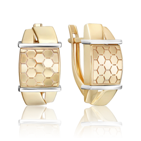 Серьги с английским замком из комбинированного золота 02-5269-00-000-1121