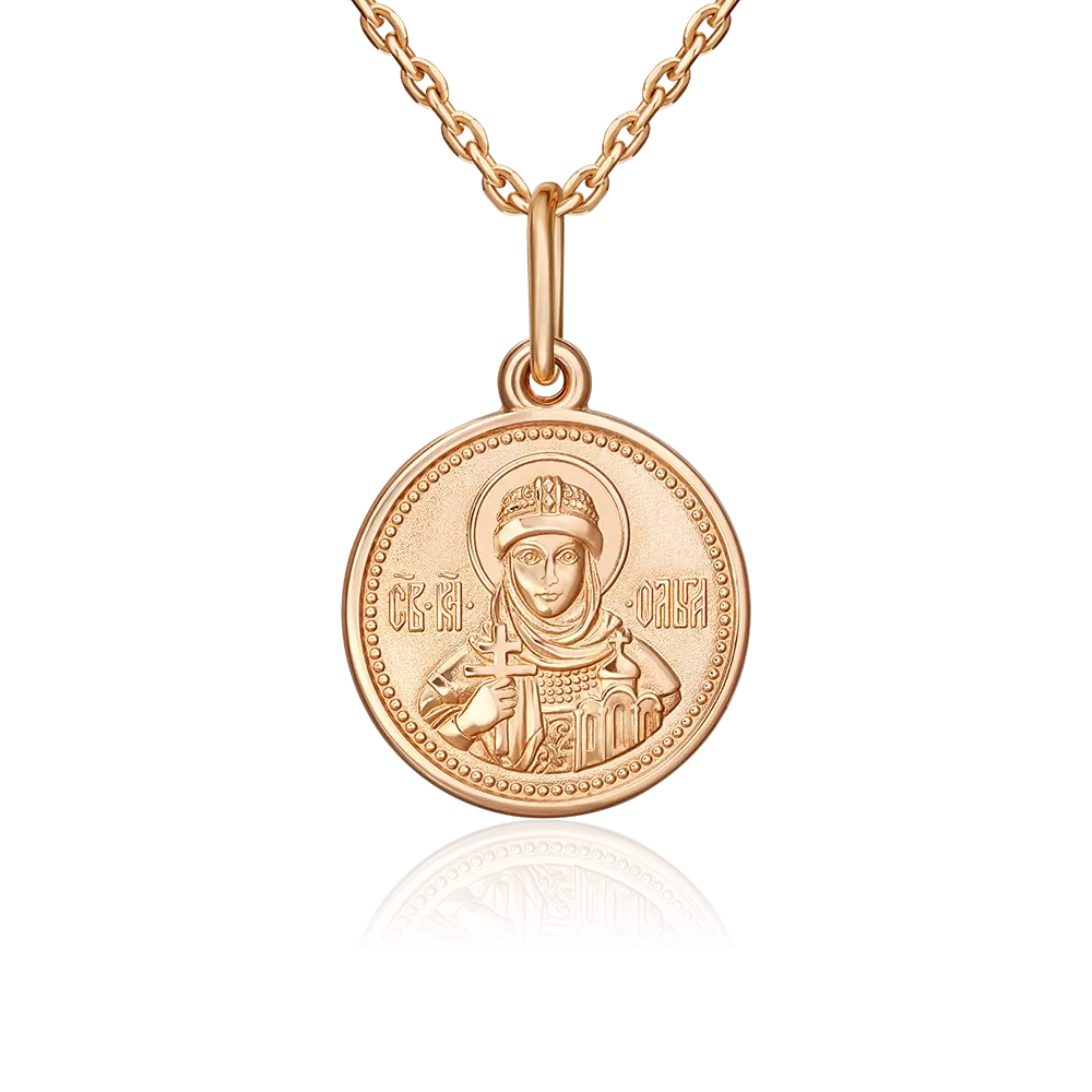 Иконка «Святая княгиня Ольга» из красного золота 03-1780-01-000-1110