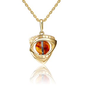 Подвеска «Глаз дракона» из лимонного золота с янтарём 03-2992-00-271-1130